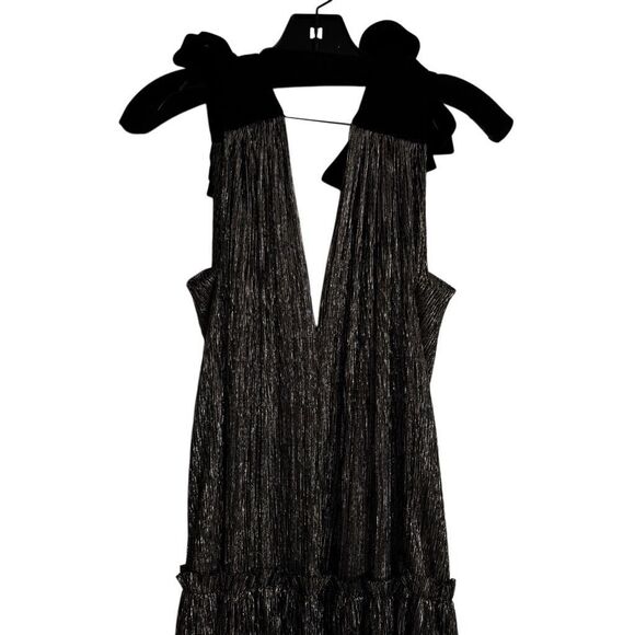 Sabina Musayev Ray Dress in Gold Black Metallic Maxi Gown Glamorous Size L - Picture 8 of 11